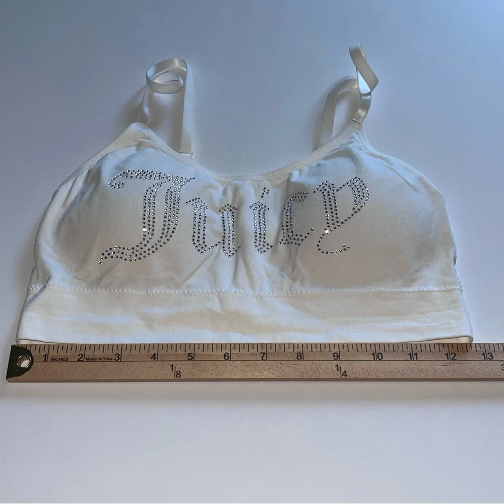 Juicy Couture White Medium‎ Bling Embellishments Seamless Bralette